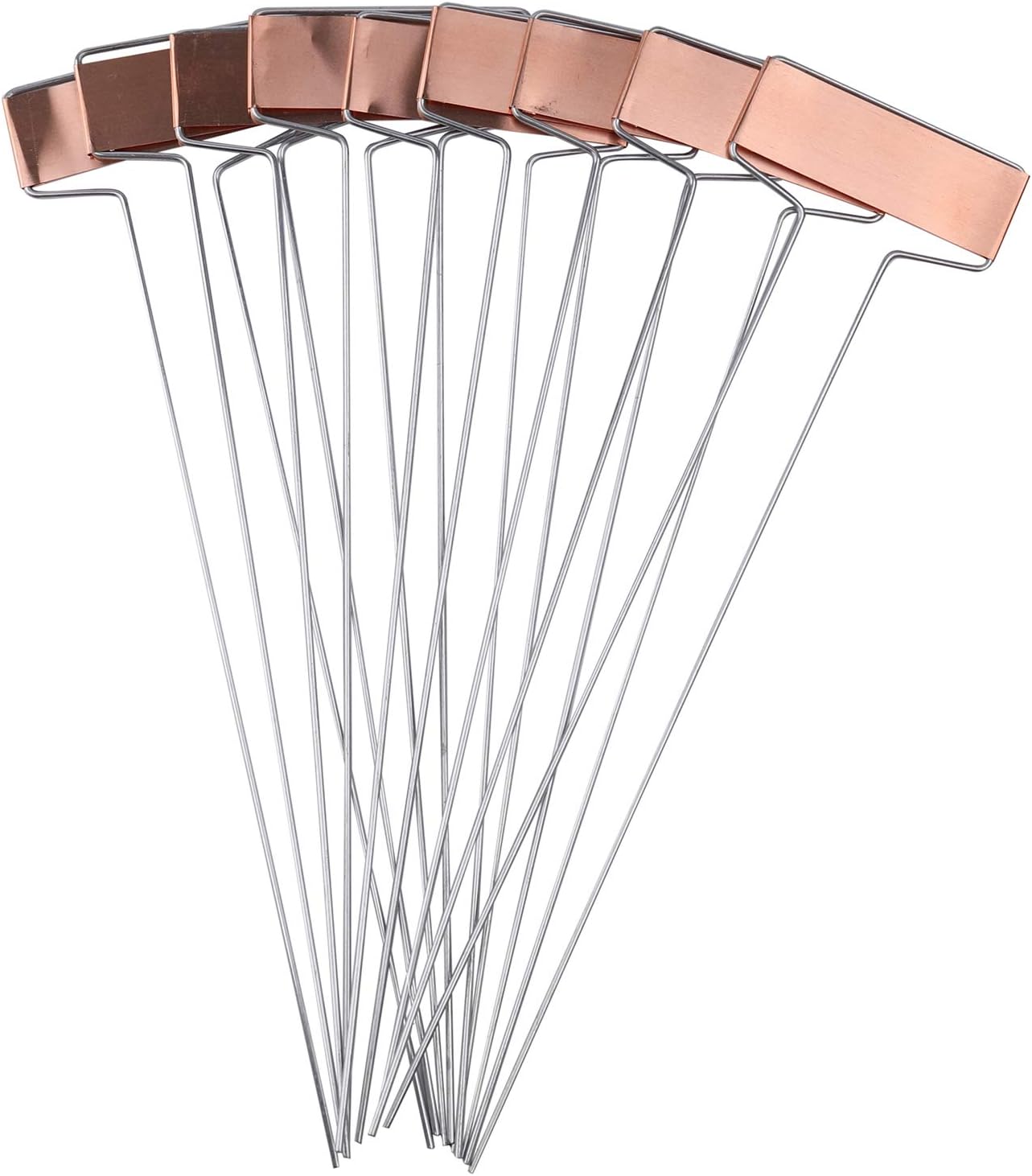 Foraineam 30 Pack 10 Inch High Copper Plate Metal Plant Labels Garden Stake Tags Reusable Planting Gardening Markers image 4