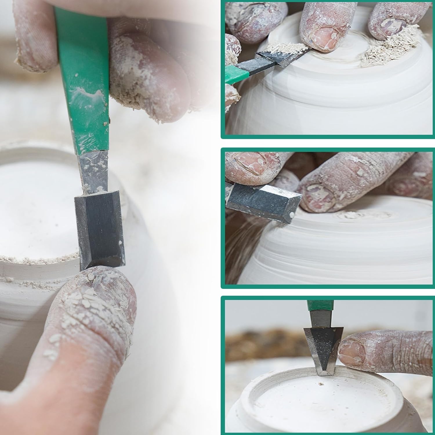Ceramiczne narzędzia do przycinania, narzędzia do rzeźbienia i kształtowania stali wolframowej, elastyczne i trwałe, długość 16,4 cm, idealne do projektów garncarskich i artystycznych