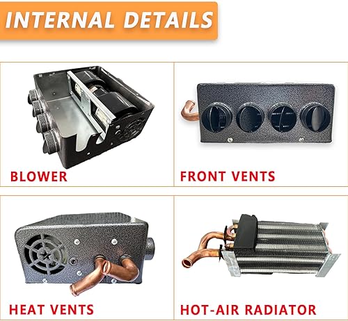 Miniatura 6 de XuSha Calentador de aire universal de 8000 BTU de 4 puertos de 12 voltios, calentador de aire diésel, portátil, calentador de estacionamiento de