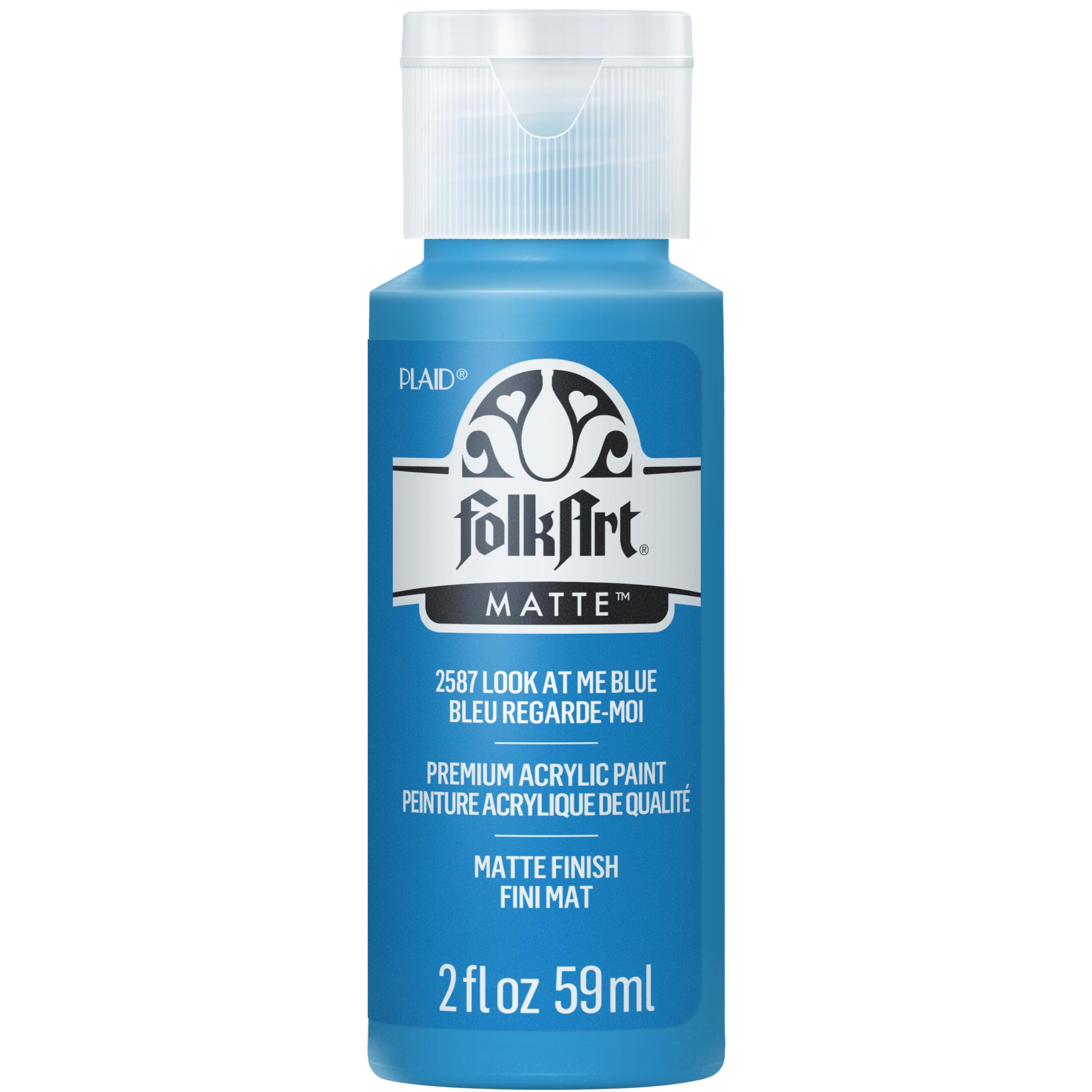 FolkArt Acrylic Paint in Assorted Colors (2 oz), 2587, Look At Me Blue
