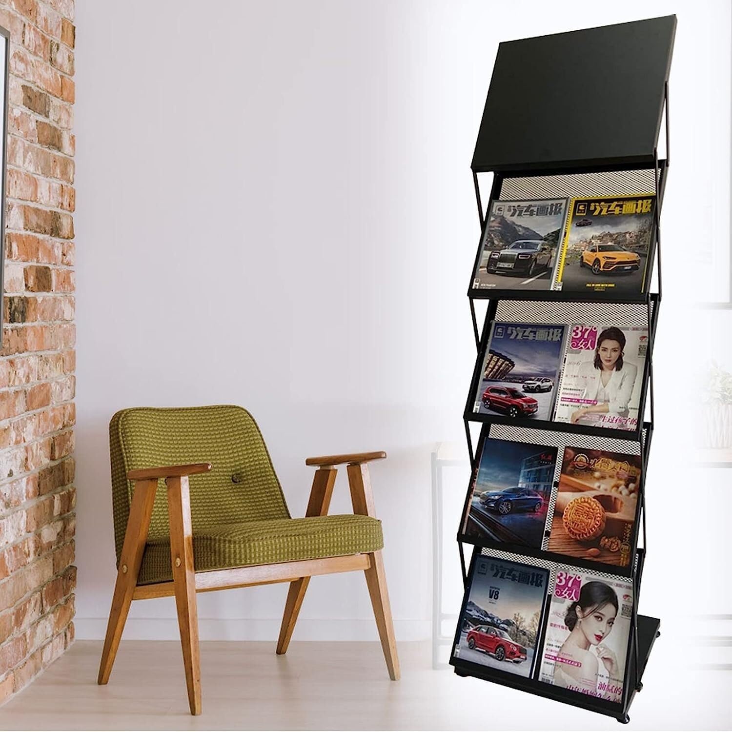 Magazine Rack, Magazine File Holder Office Displays Stand