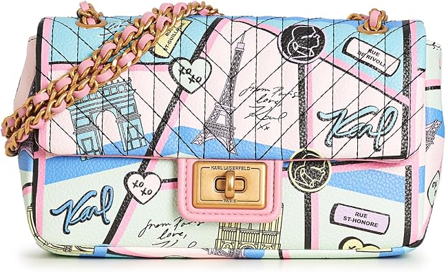 KARL LAGERFELD Womens Agyness With Love from Paris Shoulder Bag