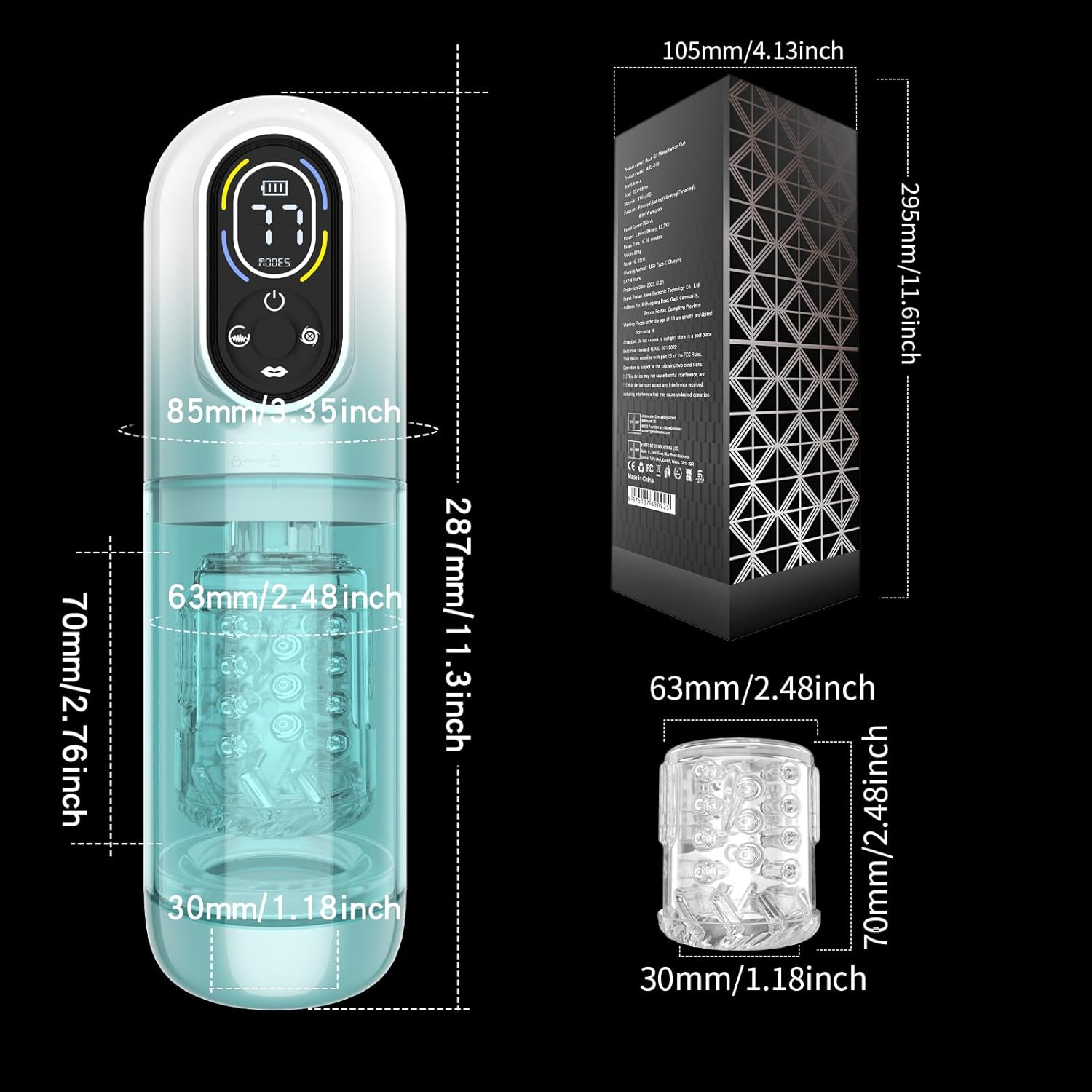 Male Masturbator Penis Pump Mens Sex Toy - Adult Sex Toys for Men Sex Toy 7 Thrusting Rotating Vibrating Sucking Licking - Pocket Pussy Adult Toys Blowjob Sex Machine Male Sex Toys Stroker