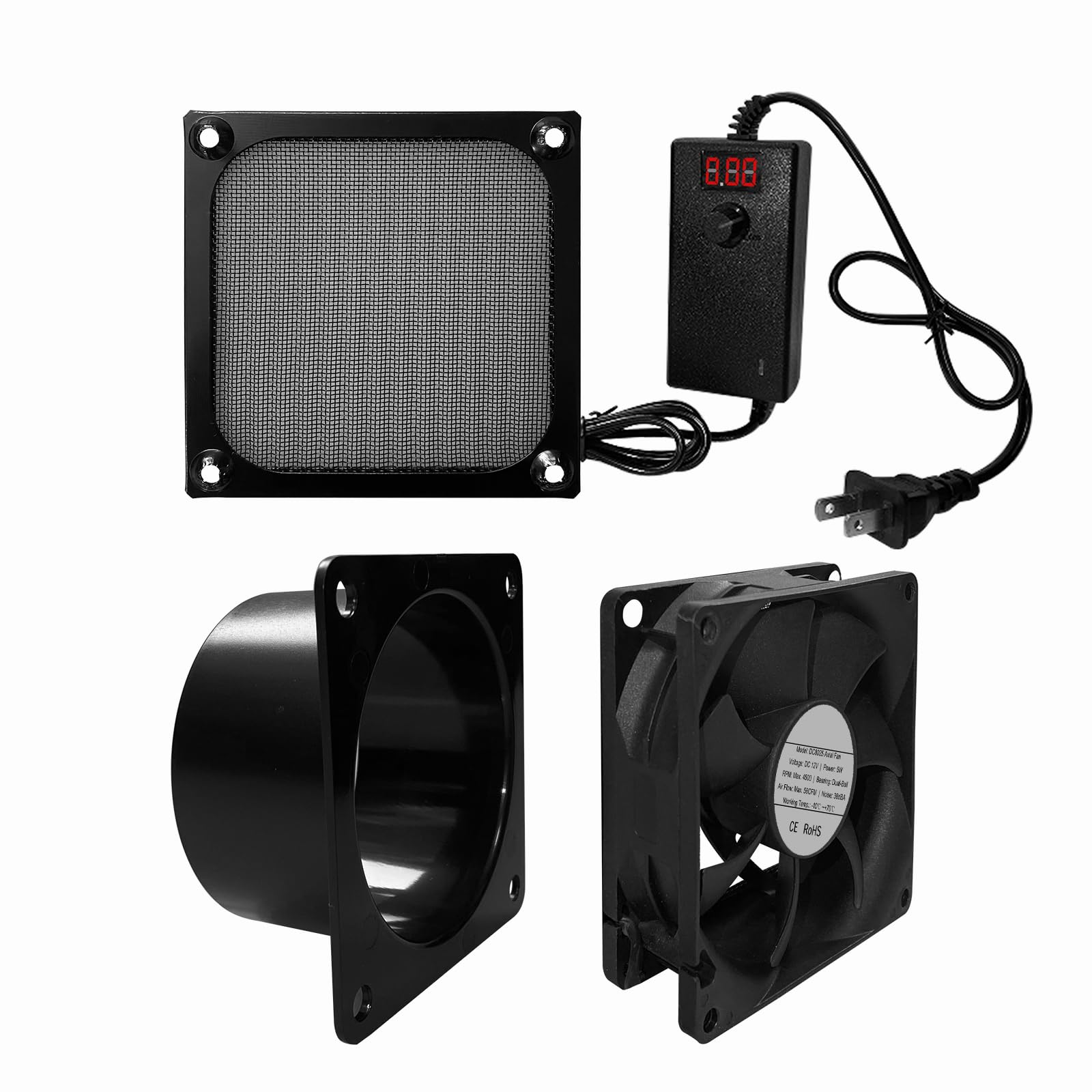 Amazon | 【2025全新型】Sidvkut 軸流ファン 4500rpm 無段階調速