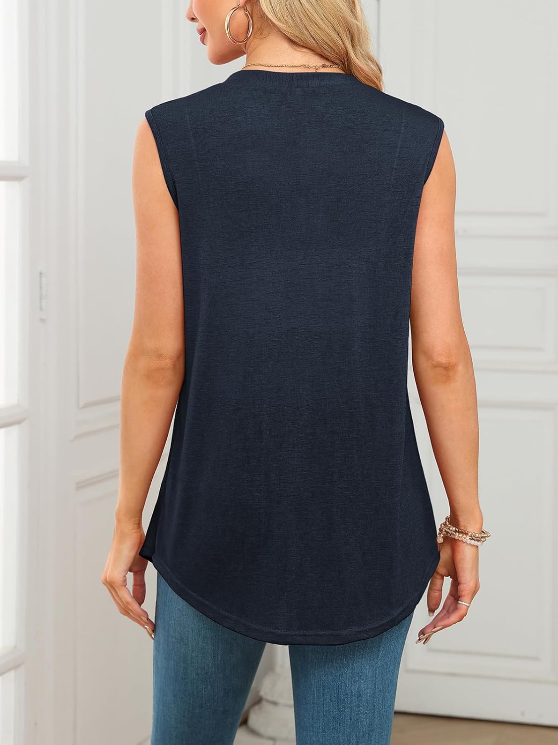 Summer Vest for Women Lightweight Fashion Casual Soft Knit Sleeveless Cardigan Curved Hem with Cozy Pockets (S-3XL) - Image 5