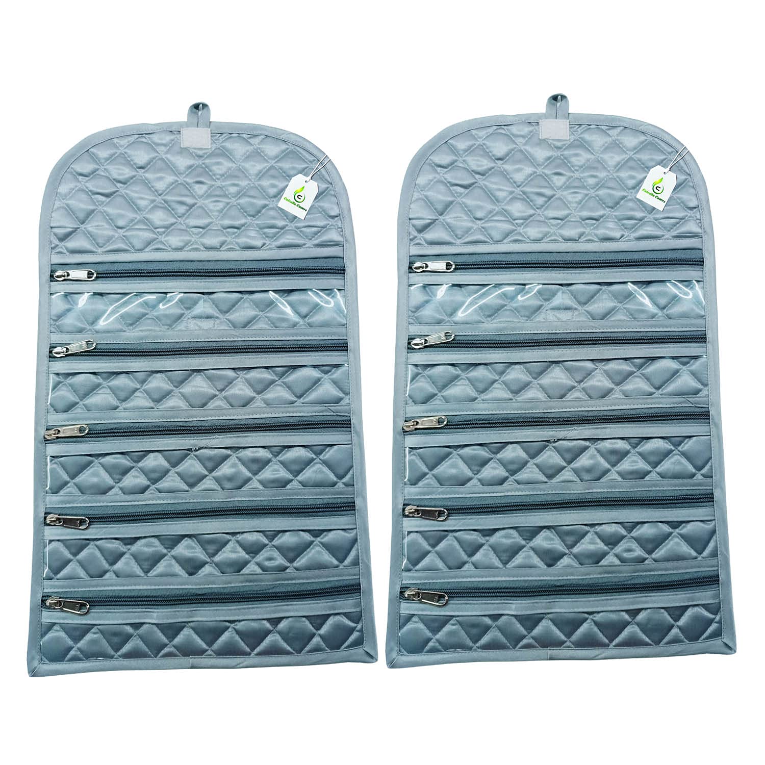 Calcutta Covers™ Quilted Satin Watch/Payal/Chain/Bracelet Kit/Pouch/Cover Foldable Jewellery Organizer Pack of 2 Grey (B09GS5XNZL) Amazon Price History, Amazon Price Tracker