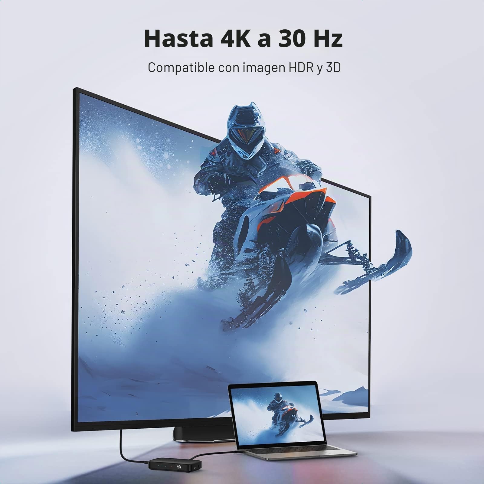 UGREEN HDMI Switch 3 Entradas a 1 Salida, Conmutador 3D 4K@30Hz, Ladron con Mando a Distancia Compatible con PS4 PS5 Xbox Chromecast DVD BLU-Ray Satélite PC TV Stick Box