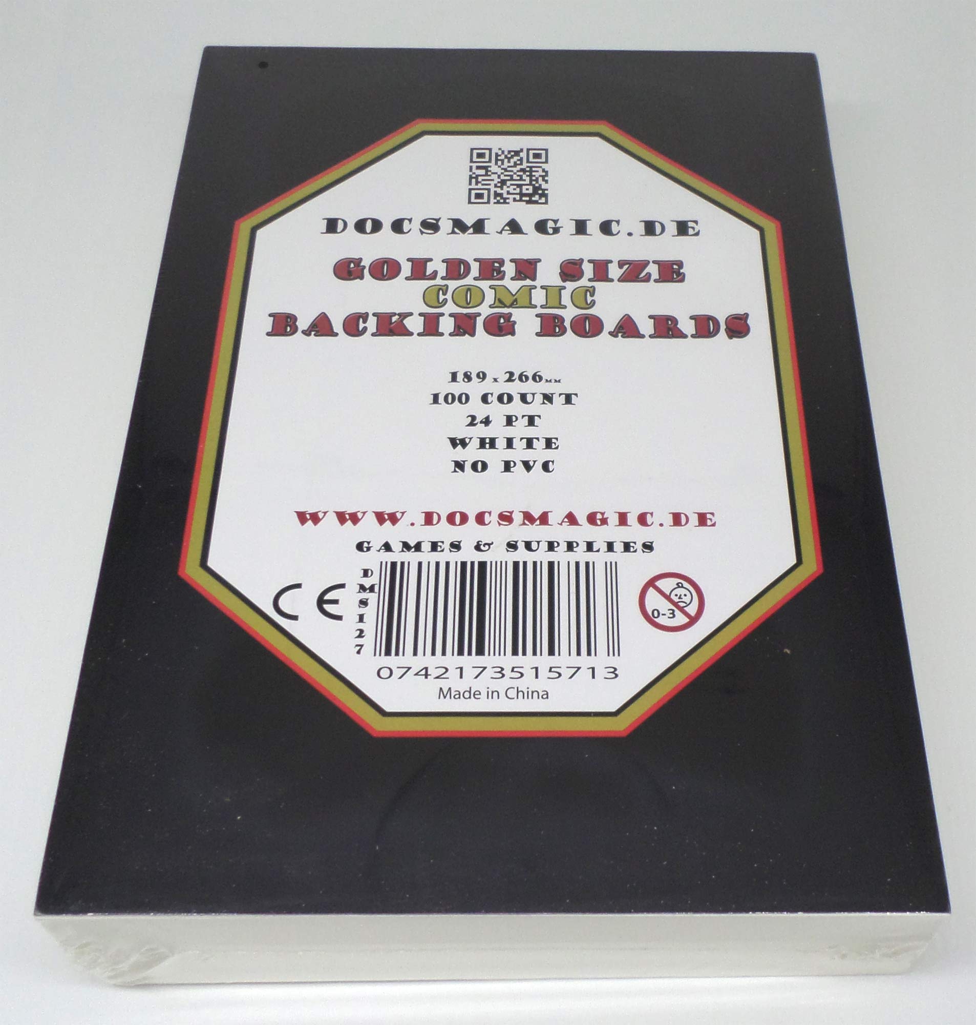 docsmagic.de 100 Golden Size Resealable Comic Bags + Backing Boards - Combo Pack 193 x 266 mm
