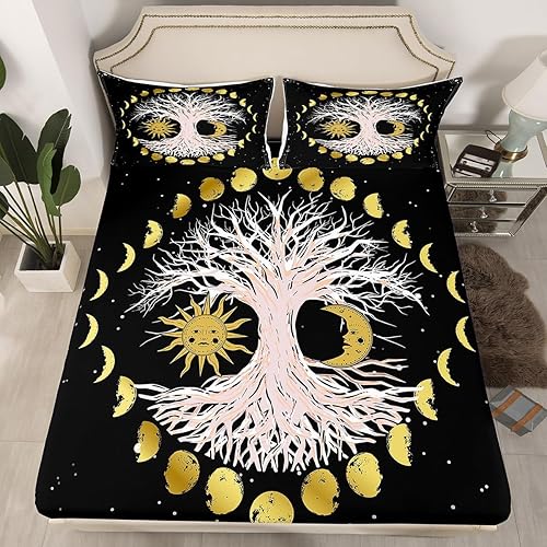 Miniatura 9 de Erosebridal Sábana bajera ajustable de tamaño individual, juego de sábanas para niños de dibujos animados, delfín, tiburón, ballena, para niños,