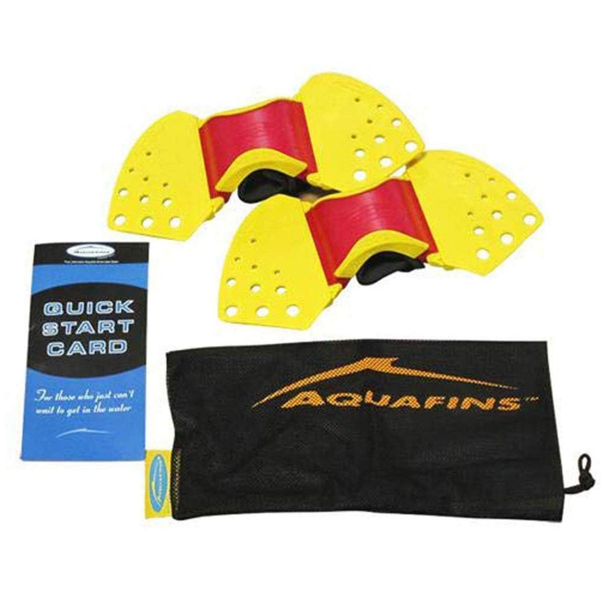 Aquafins Aquatic Exercise Kit For Water Resistance Training for Upper/Lower Body, Pool Physical Therapy, Water Aerobics Equipment, 2 Fins, Mesh Bag, and Quick Start Exercise Instructions