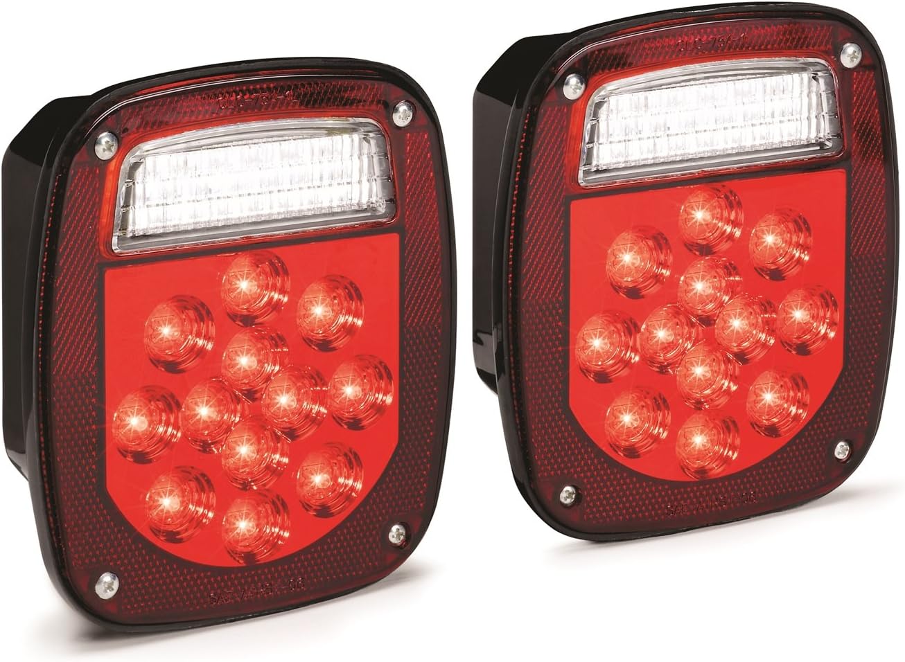 KC HiLiTES 1001 LED Rectangular Red Jeep & Trailer Tail Light Kit with