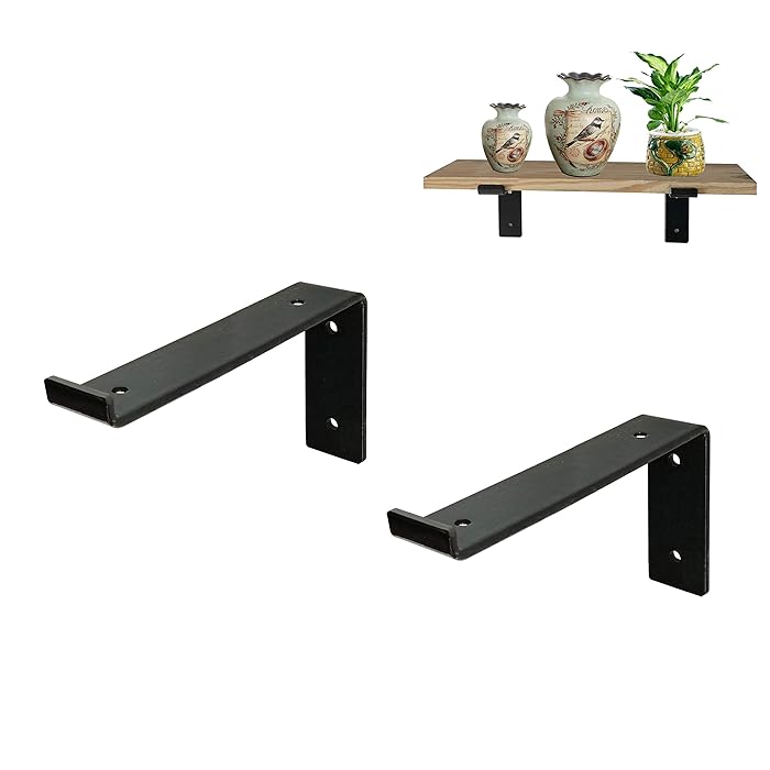 Buy Shelf Brackets 6 Inch Lip Wall Brackets for Shelves, Heavy Duty