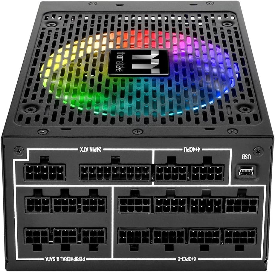 Thermaltake Toughpower iRGB Plus, 80+ Titanium Certified 1250W Fully Modular Power Supply with 6.8 Million RGB Colors thumbnail 4