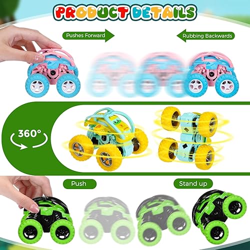 Miniatura 4 de Jerify Paquete de 12 camiones de mini automóvil, juguetes para niños, camiones pequeños a granel para niños pequeños y niñas, fiesta de cumpleaños,