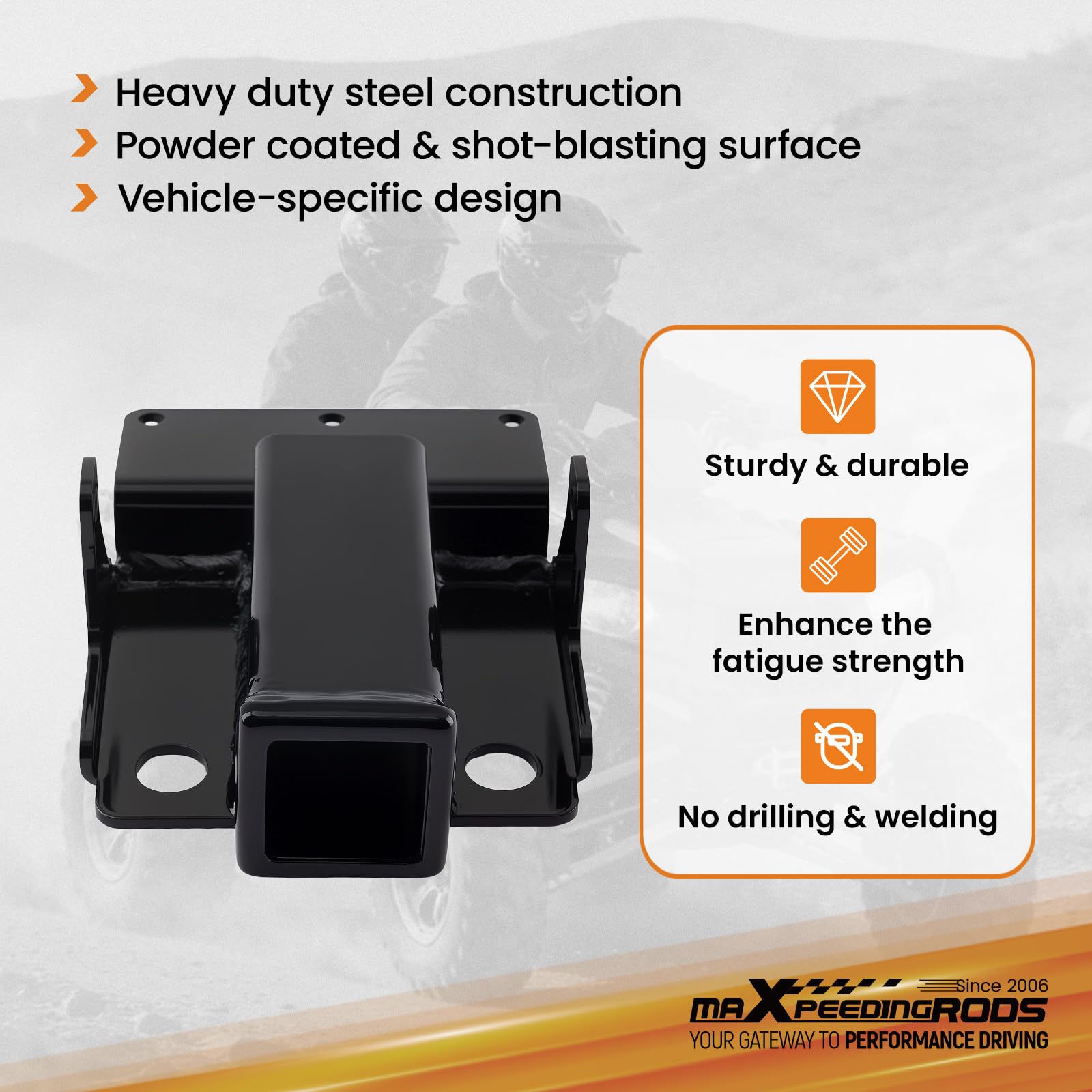 Amazon.com: maXpeedingrods Rear Trailer Hitch with Rubber Hitch