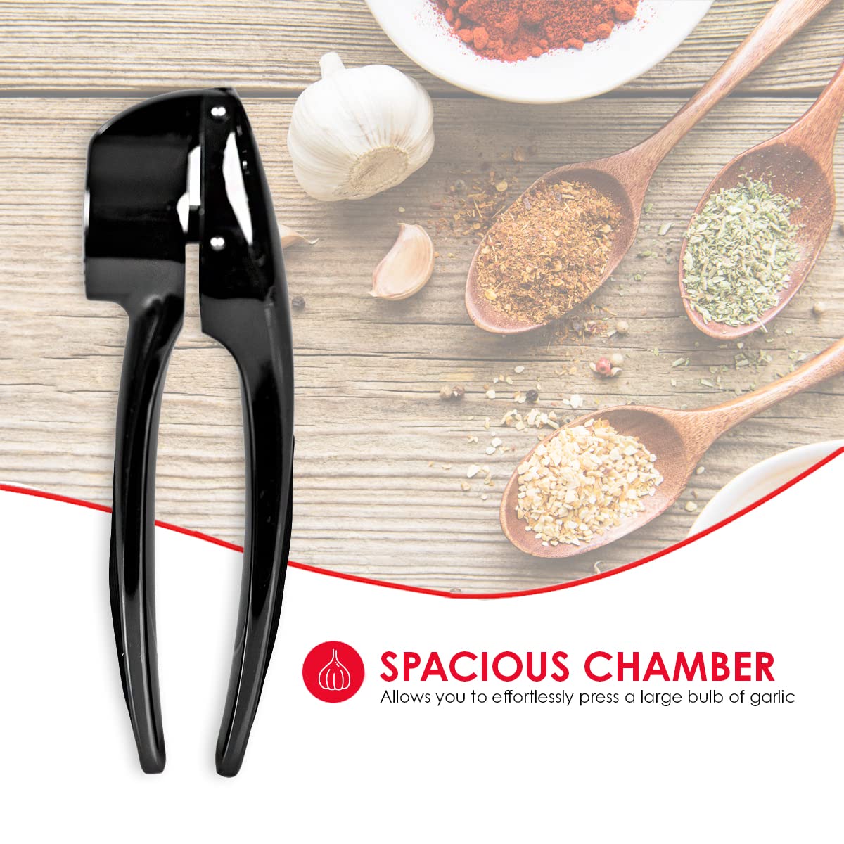 Home Basics Nova Collection Zinc Kitchen Gadgets Tool with Smooth Grip, Easy to Use, Store and Clean, Black Onyx, 6.22