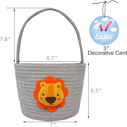 Miniatura 10 de Cesta de Pascua, cestas de Pascua para niños, cesta de Pascua para bebés con asa, cesta de huevos de conejo vacía, cestas de Pascua para niños,