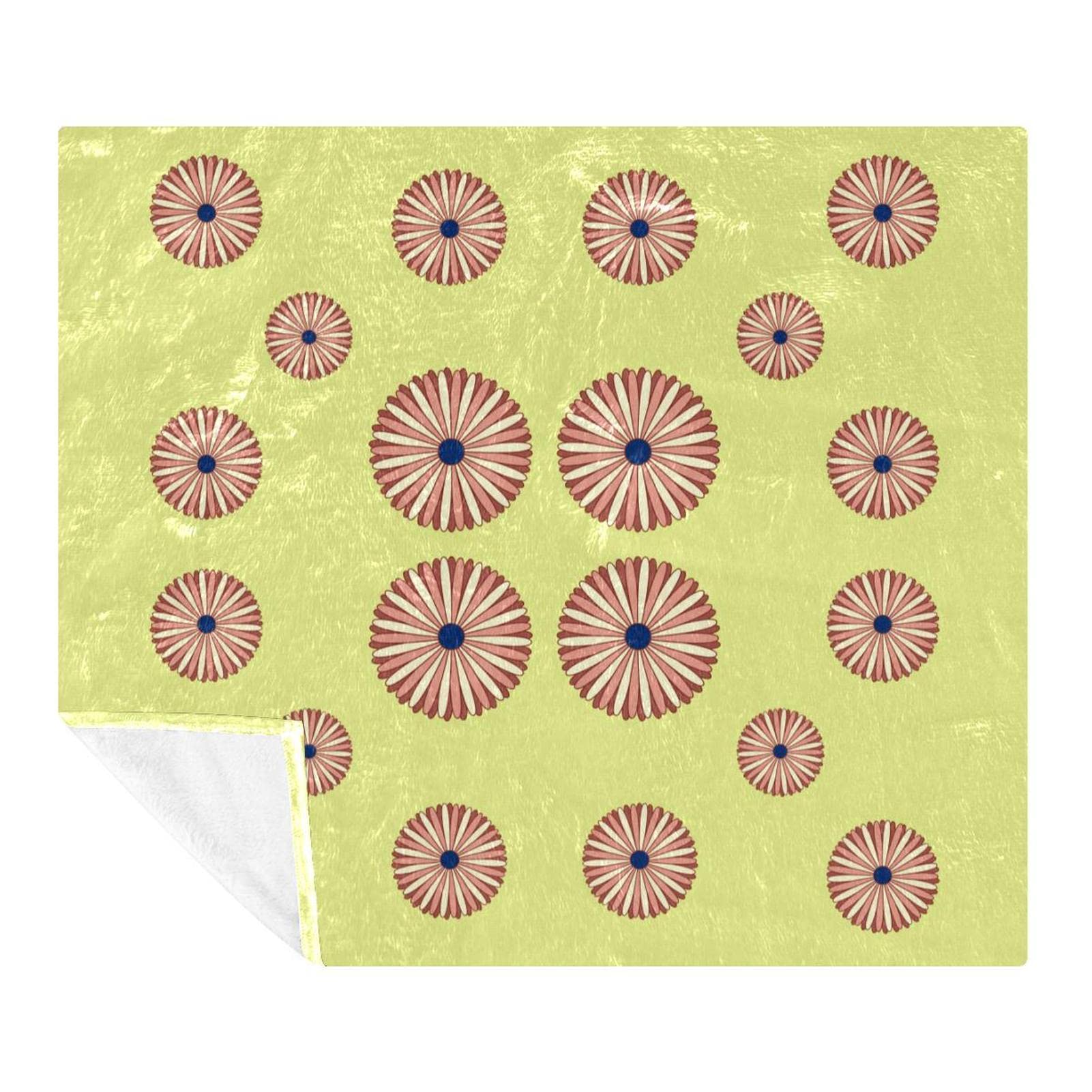 Couverture polaire jaune fleur marguerite pour lit et canapé de chambre