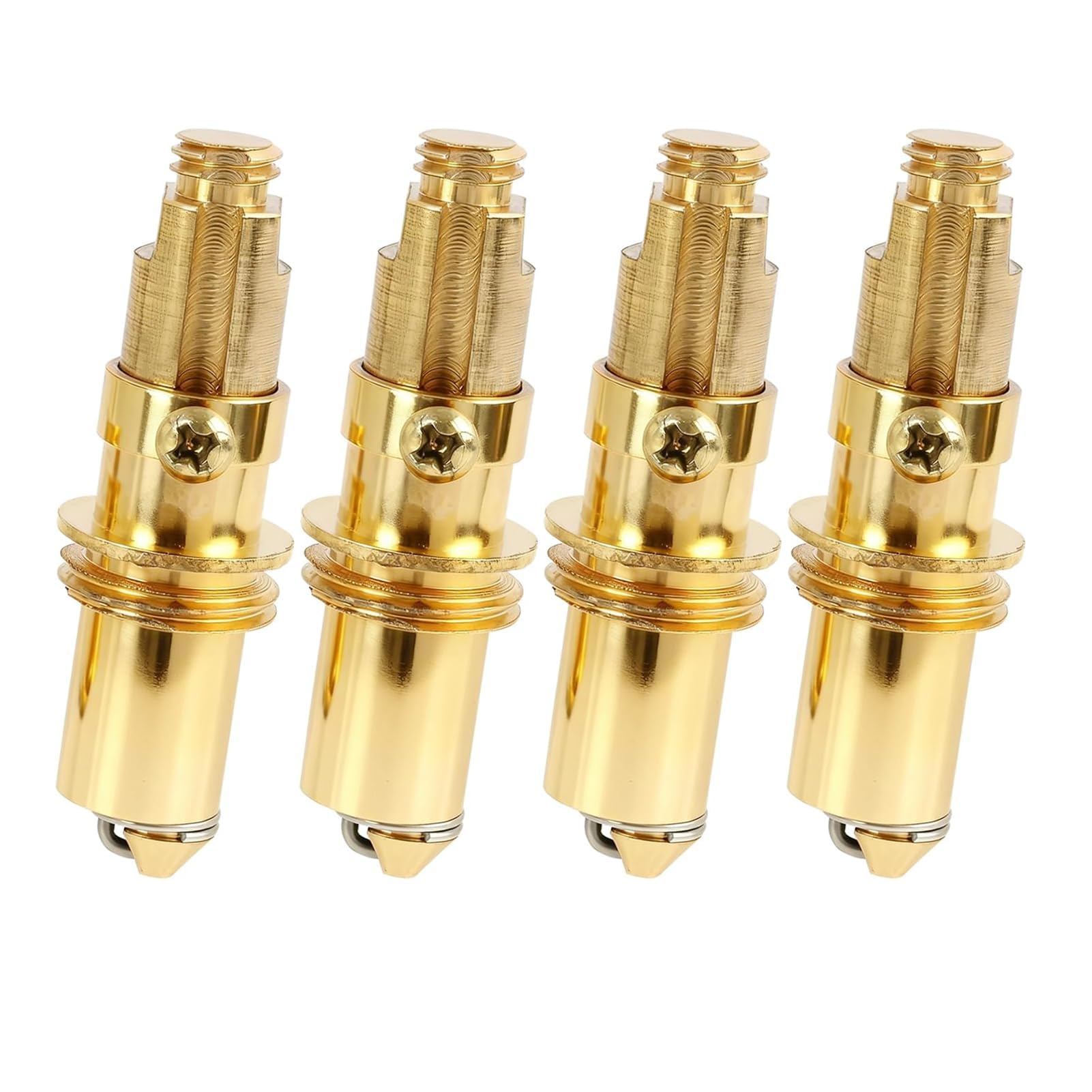 4pcs Basin Pop Up Clack Slotted Plug Bolt Assembly Replacement Set, Click Clack Plug Bolt, with Spring Mechanism, Brass Screw Insert for Bathroom Sink and Bathtub Drain Repair, Waste Plug Repair