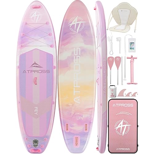 11'6"x35" Inflatable Paddle Board, 450lbs Extra Wide Stand Up Paddleboard for Adults with Premium SUP Accessories Kit & Backpack, Blow Up Kayak Non-Slip Stable Deck Boat for Yoga Fishing Surf