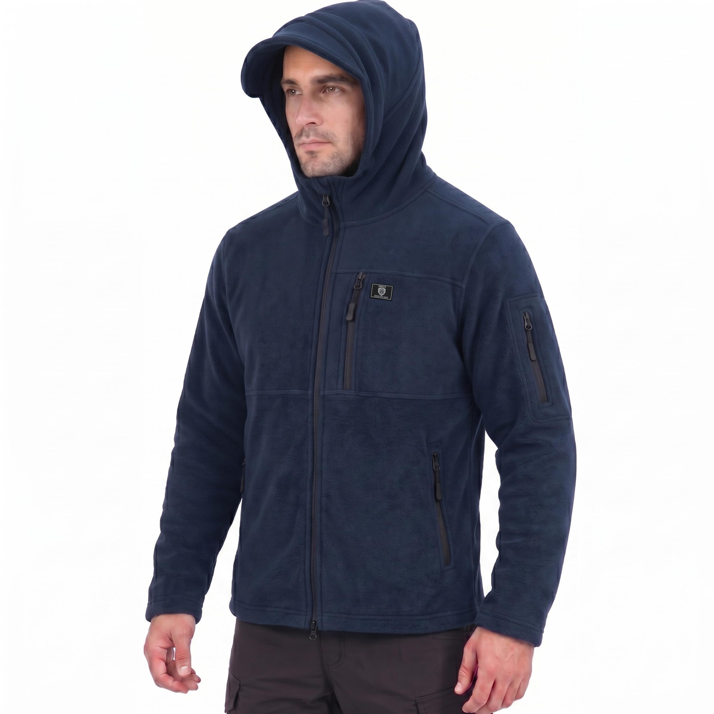 Iron Mountain Workwear Hooded Technical Fleece Full Zip JacketNavy3Xl from B&Q