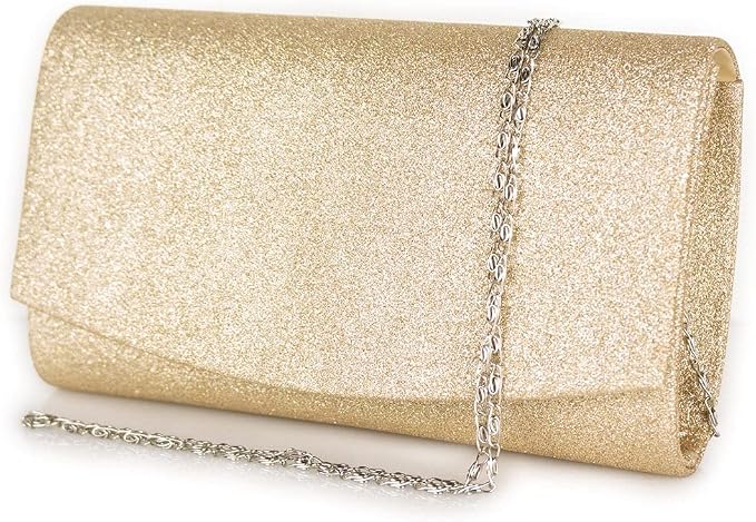 Pochette dorata glitterata elegante da cerimonia piccola borsa donna  gioiello clutch glitter borsetta a mano per brillantini da sera giorno  ragazza signora gold : Amazon.it: Scarpe e borse