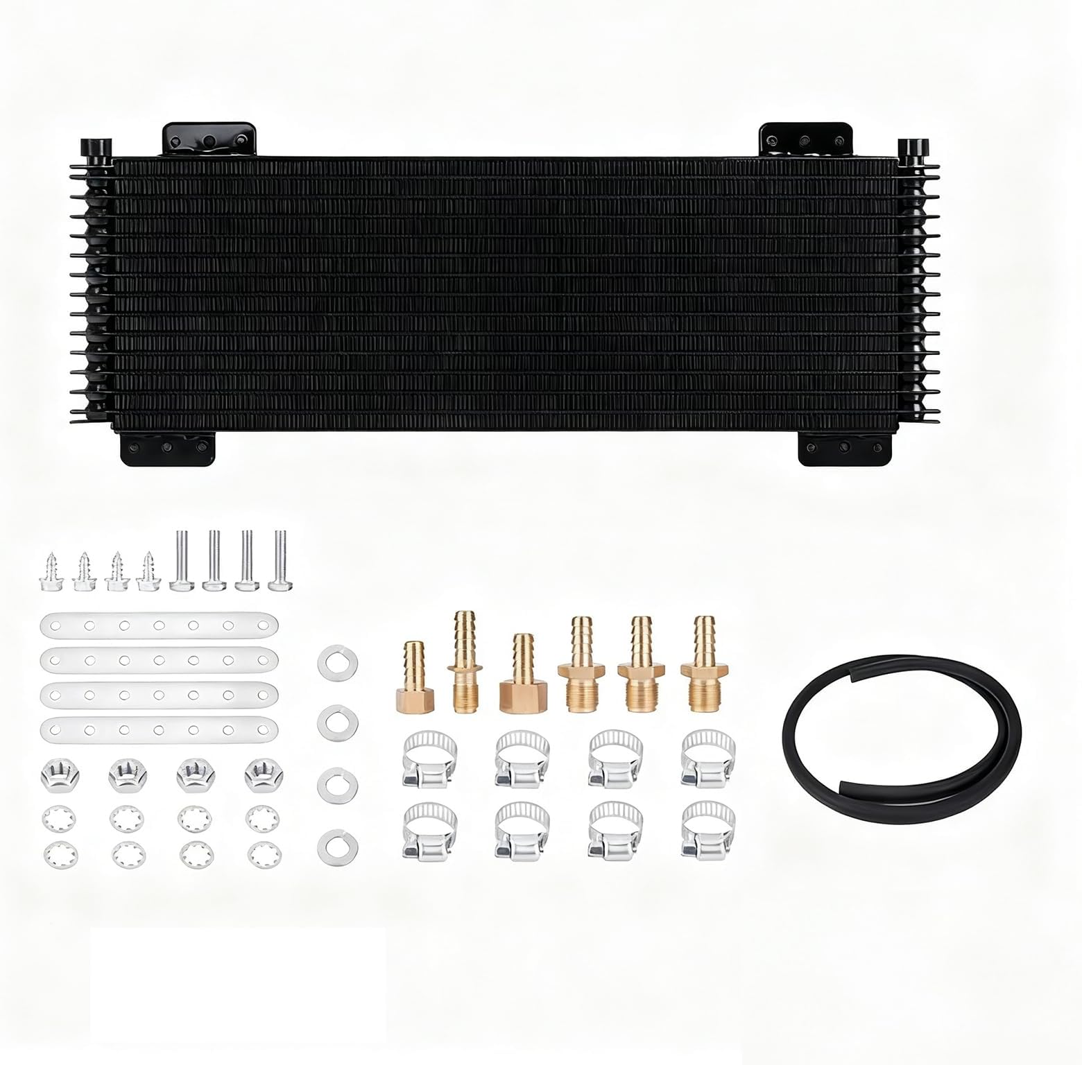 40k Transmission Oil Cooler Kit Compatible with Heavy Duty 40,000 GVW Max Low Pressure Drop Trans Cooler with Mounting Hardware, Towing Applications and Advanced Cooling Protection #LPD47391(black)
