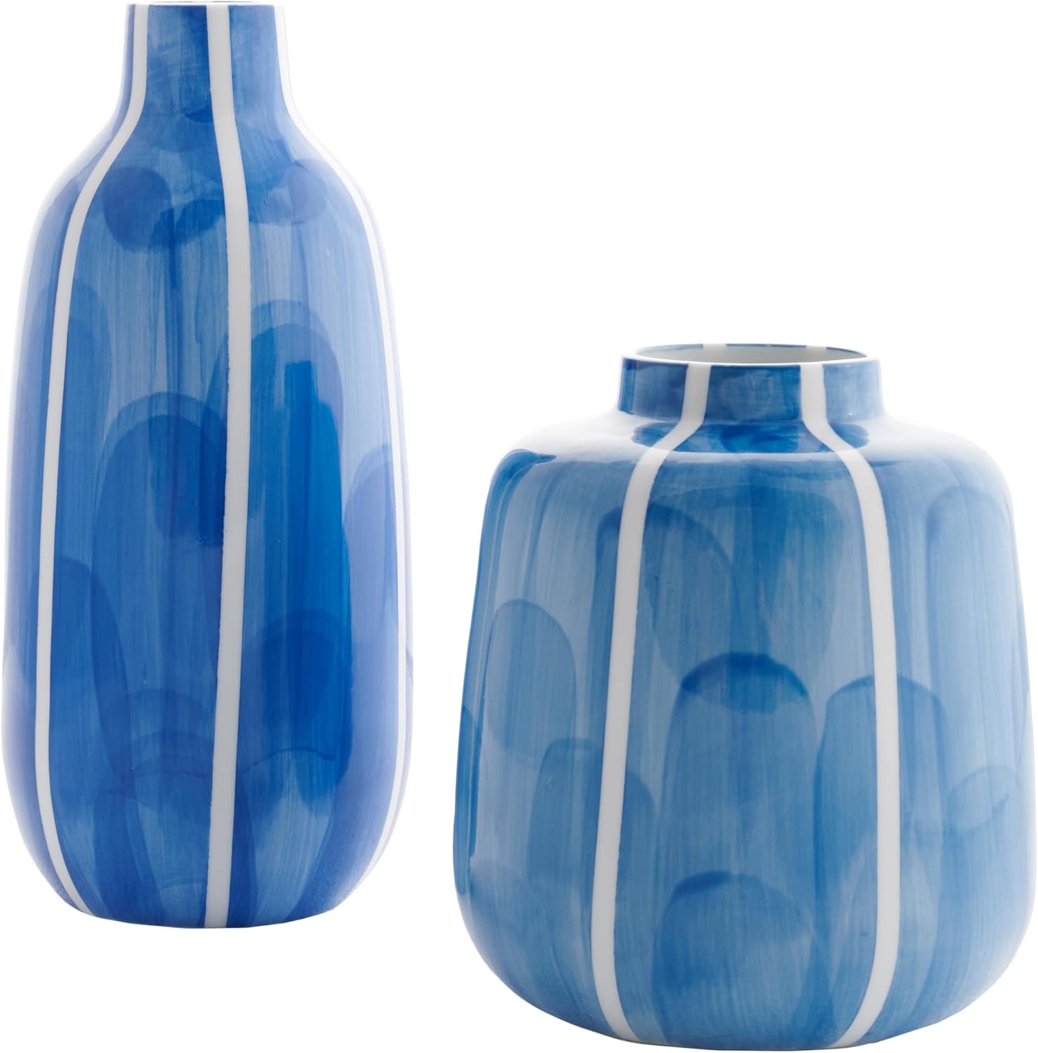 SAFAVIEH Home Collection Saori Blue/White Ceramic Decorative Vase Set of 2