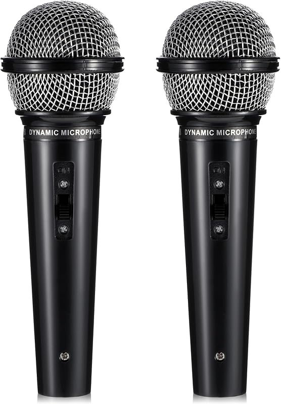 2 PCS Fake Microphone, Plastic Prop Microphone for Kids Fake Microphone Prop Pretend Microphone Realistic Mic Prop for Simulate Speech Practice Karaoke Props Microphone 6.5x2.1 Inch