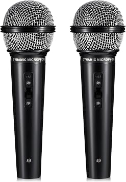 Prasacco 2 PCS Fake Microphone, Plastic Prop Microphone for Kids Fake Microphone Prop Pretend Microphone Realistic Mic Prop for Simulate Speech Practice Karaoke Props Microphone 6.5x2.1 Inch