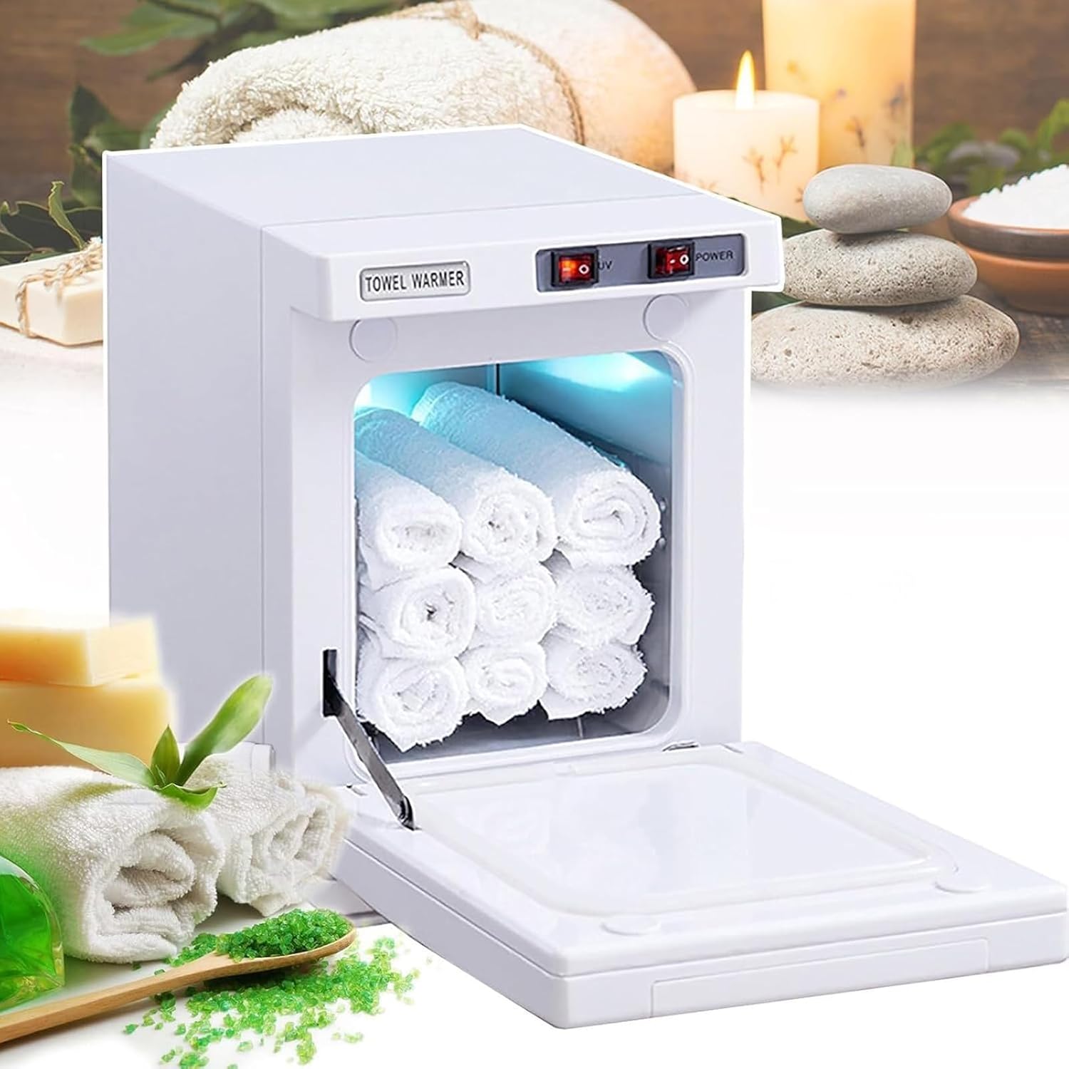 McbeAn Towel Warmer Cabinet, Heated Towel Cabinet, 360° Even Heating, Intelligent Temperature Control, for Facial Spa, Hair Beauty, Salon Equipment and Home, Perfect Temperature
