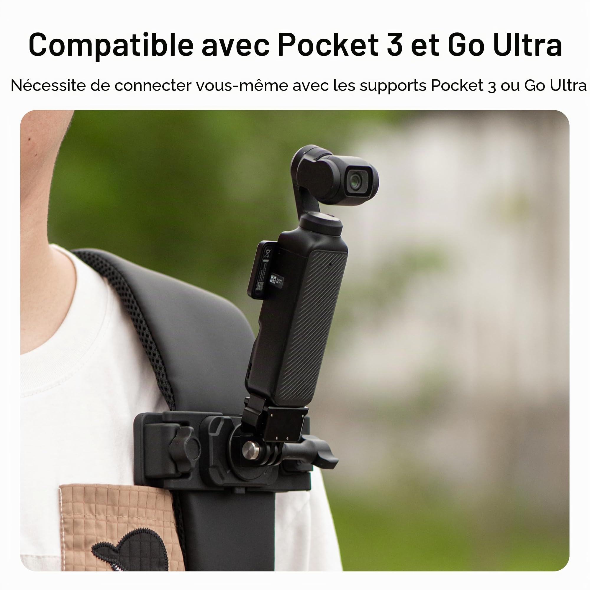 STARTRC VCR Selfie Stick Holster Sac à Dos Sangle Clip Support pour Insta 360 X5 X4 Go Ultra ACE Pro 2 Réglable Quick Release pour Pro Hero 13 12 Max 2 pour DJI Osmo Nano Action 5 Accessoires