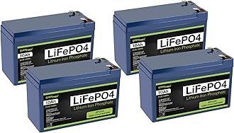 4 Pack ExpertPower 12V 10Ah Lithium LiFePO4 Deep Cycle Rechargeable Battery | 2500-7000 Life Cycles & 10-Year lifetime | Built-in BMS