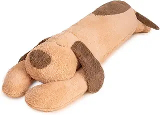 AMIRA TOYS 犬人形ロング枕、快適な家庭用ふわふわソフト人形枕、自宅、車、ソファでの使用に適しており、男性と女性の両方に適しています、ブラウン90cm。