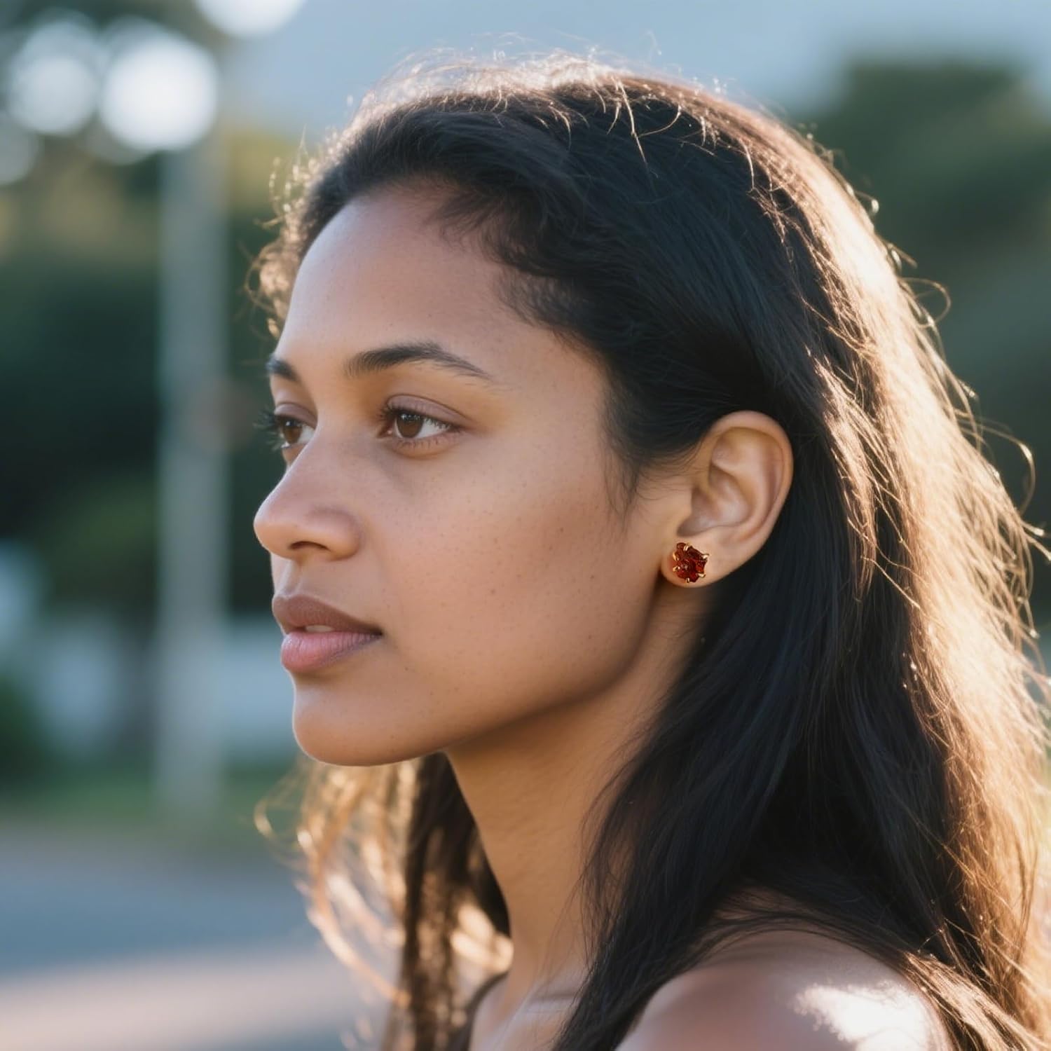 Citrine Earrings, Natural Raw Gemstone Earrings for Women, Prong Setting Stud Earrings Birthstone Crystal Handmade Jewelry for Women - Image 4