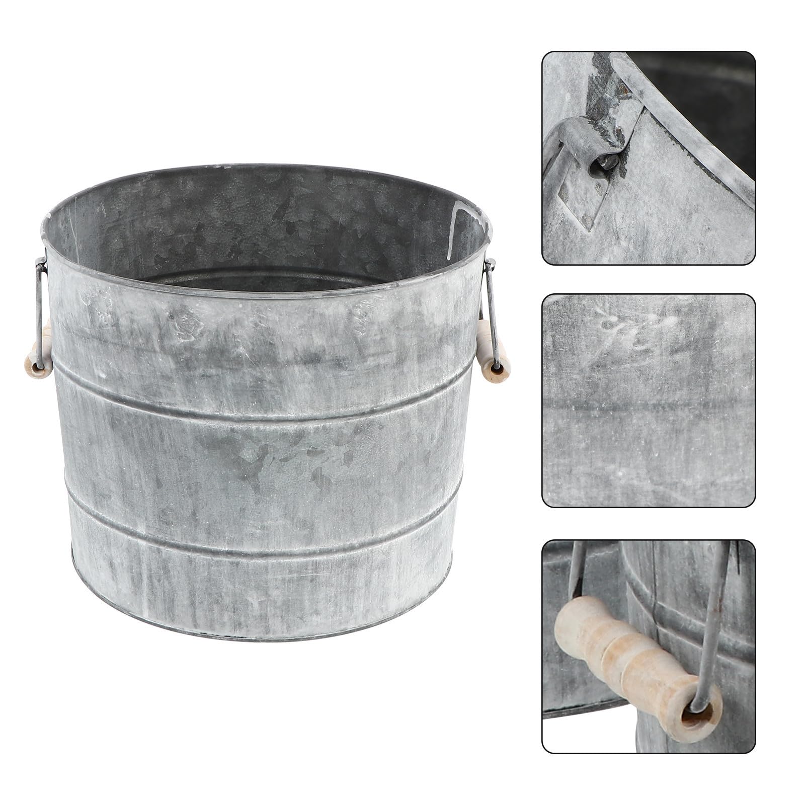 3 Piezas Maceta de Metal para Plantas Asas, Juego de Tres