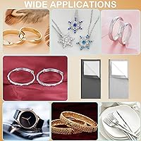 Vista 7 de 6 paños de pulido de plata, paños de limpieza de joyas, paño limpiador de joyas de plata de doble cara, paño de pulido de plata de ley para joyas