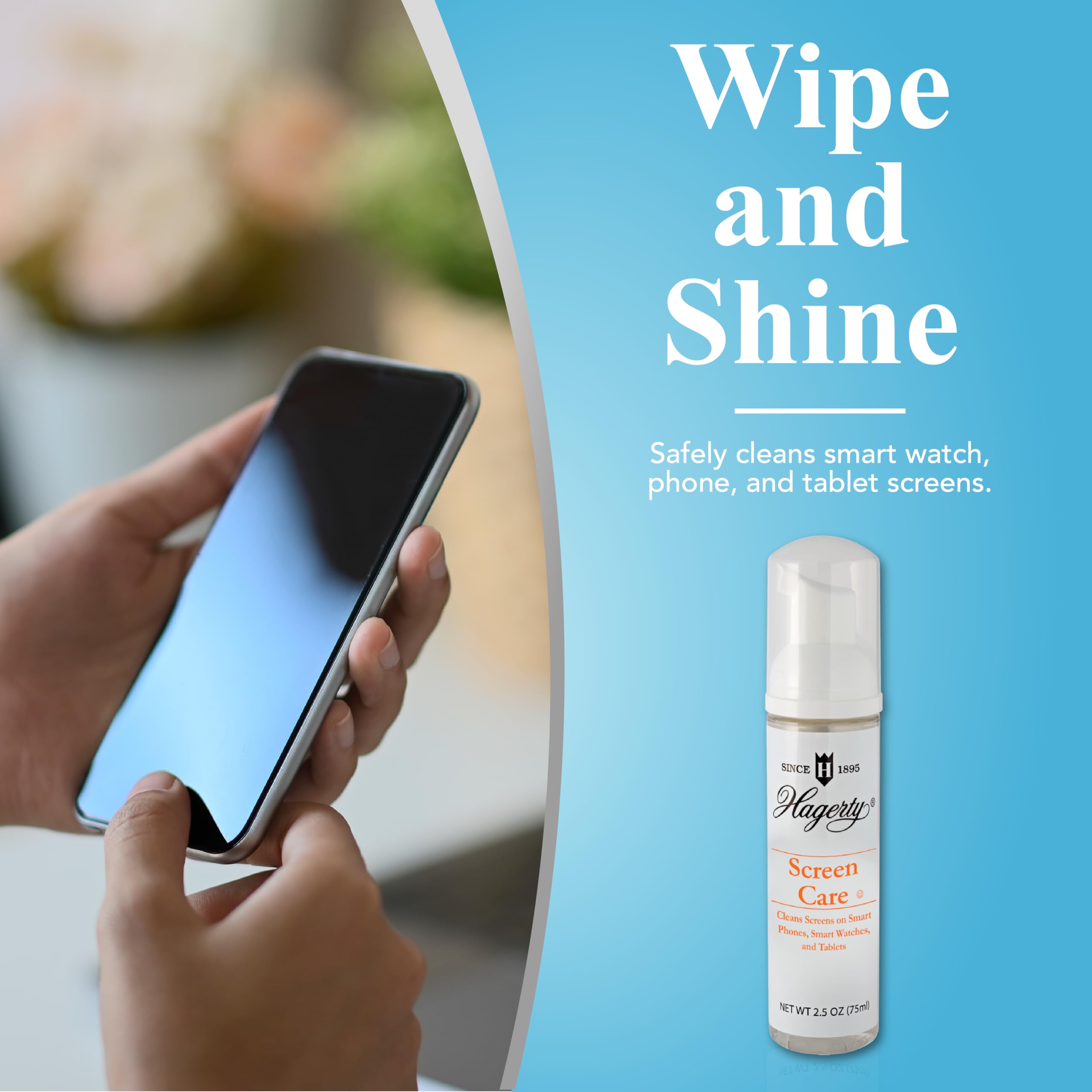 Hagerty Screen Cleaner - Car Screen Cleaner, Phone Cleaner, TV Screen Cleaner for Smart TV, Monitor Cleaner, Computer Screen Cleaner, Laptop Screen Cleaner, Electronic Screen Cleaner Spray - 2.5 Oz