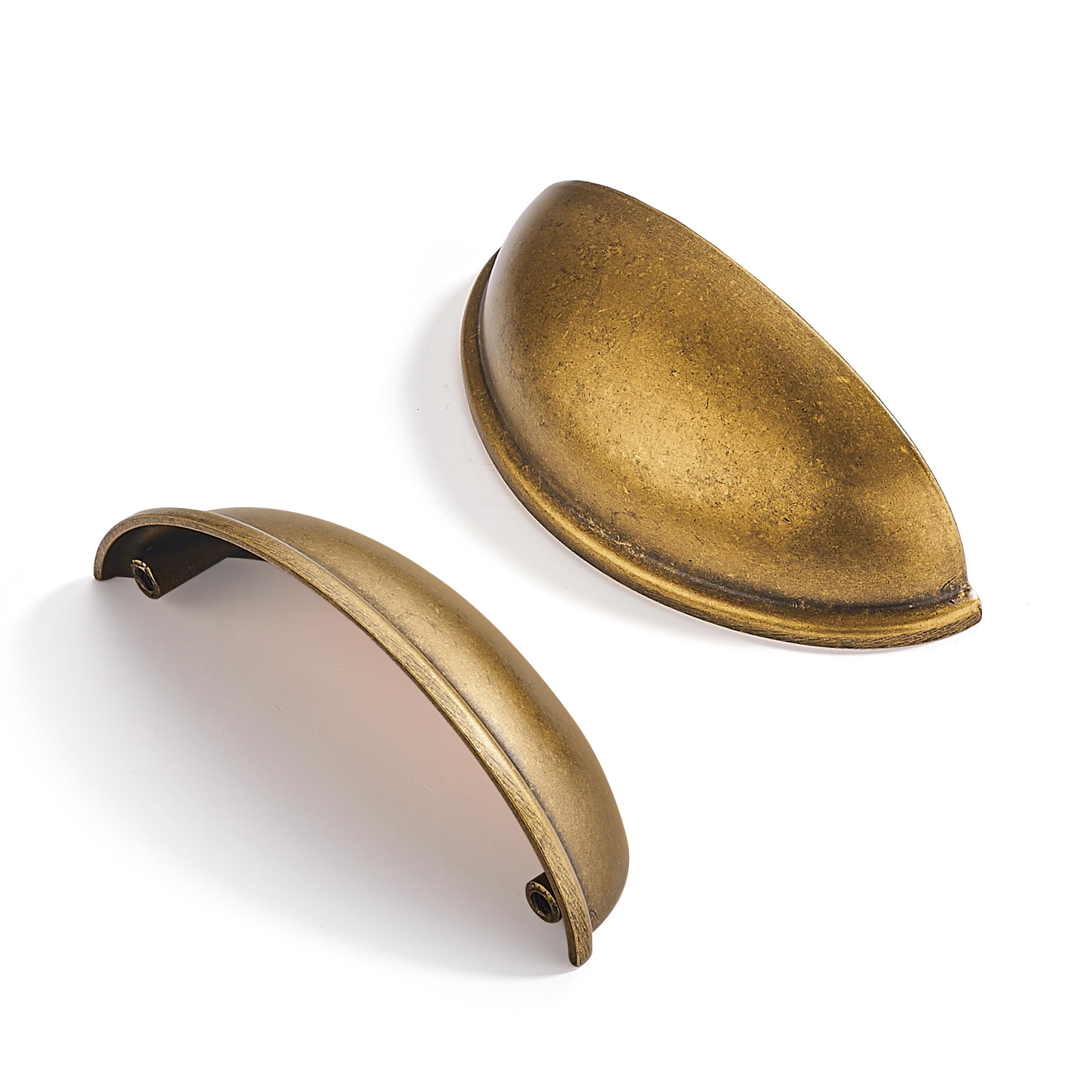 CABDM 10 Pack 3-3/4" Drawer Pulls Antique Brass Cabinet Cup Pulls Kitchen Hardware Cabinet Handles Drawer Handles Knobs 3-3/4 inch (96mm) Center to Center โ image 1