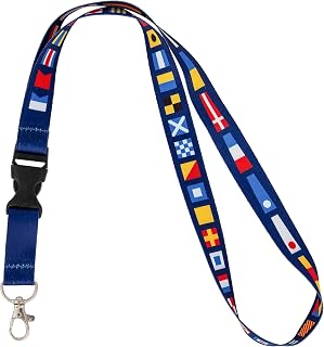 Desert Cactus Nautical Boating Lanyard Badge ID Car Keys Keychain Souvenir Holder Nurse Doctor Teacher Office Detachable Breakaway Snap Buckle (Nautical Flag)