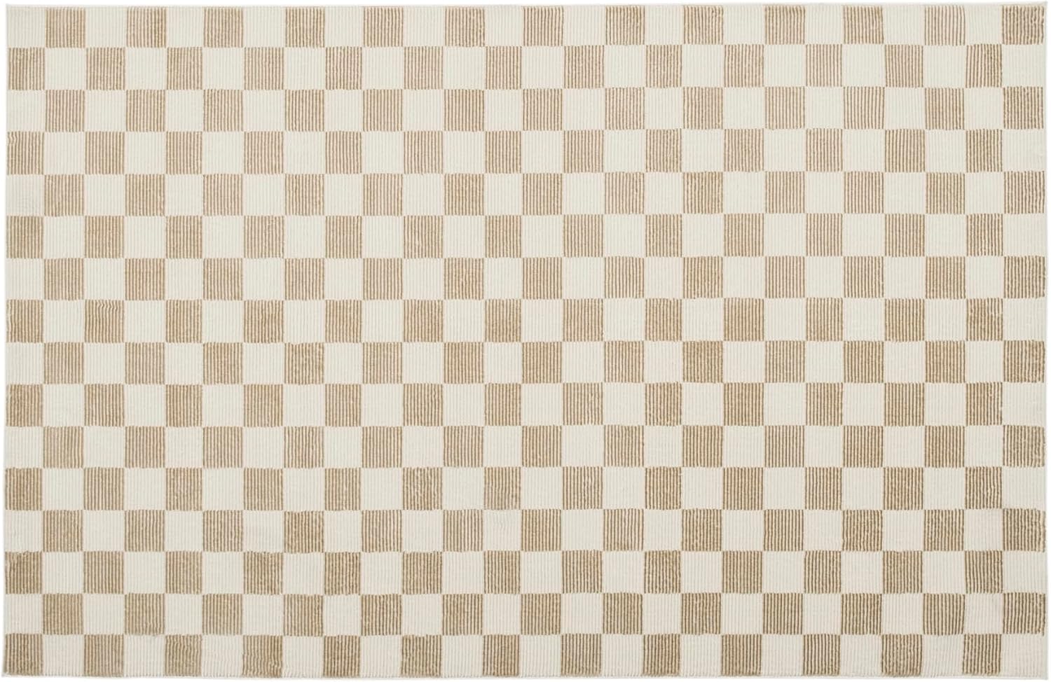 Revival Rugs Gambit 5'x8' Area Rugs for Living Room Bedroom Dining Room - Washable, 100% Recycled, Oeko-TEX Certified, Modern, Medium Pile, Camel, Beige
