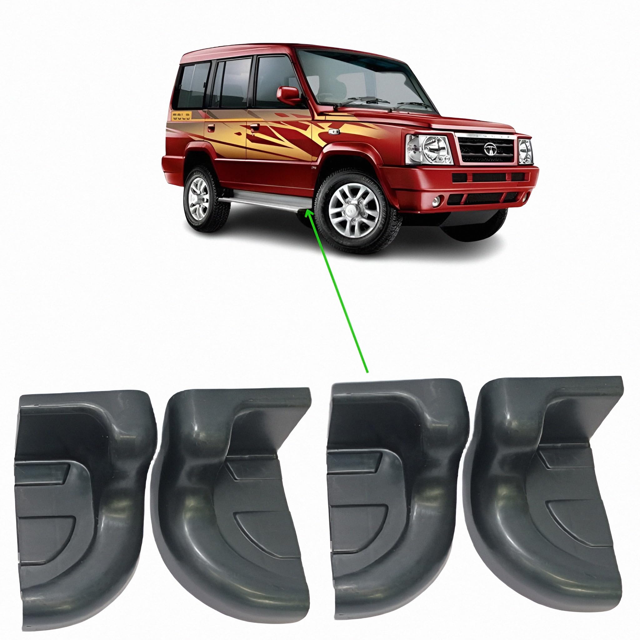 MODIFIED AUTOS Car Door Foot Step Corner Caps | Set of 4 | Durable ABS ...
