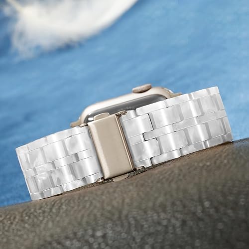 Miniatura 161 de Lightweight Resin Band For Apple Watch Series 11 10 SE 9 8 7 6 5 4 3 2 1 Ultra 3 2, Fashion Adjustable Replacement Strap for iWatch Bands 38mm 40mm