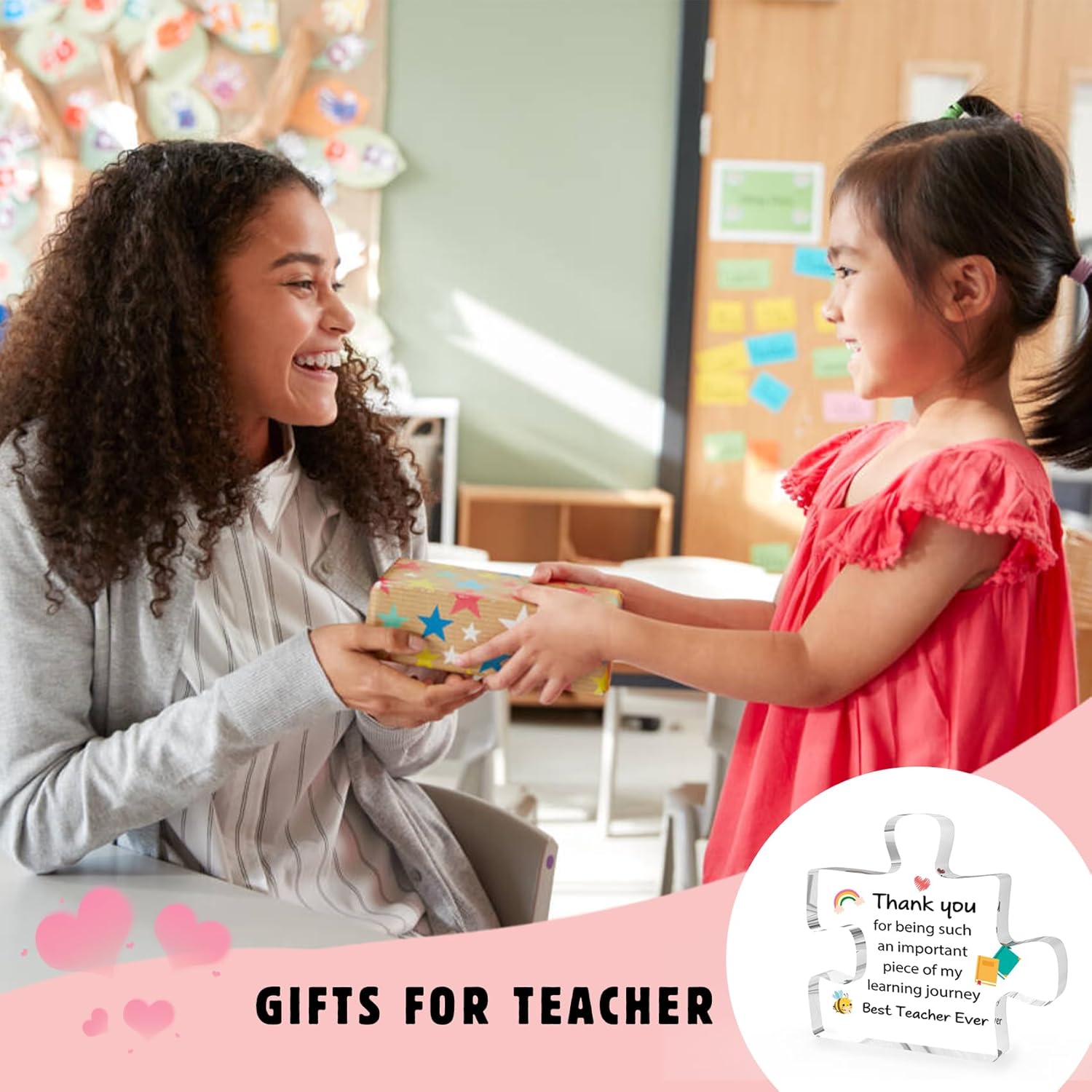 Teacher Appreciation Gifts, Thank You Teacher End Of Year Retirement Christmas Back To School Thanksgiving Halloween Easter Graduation Farewell Gifts for Teachers Women Men bee Acrylic Plaque - Image 4