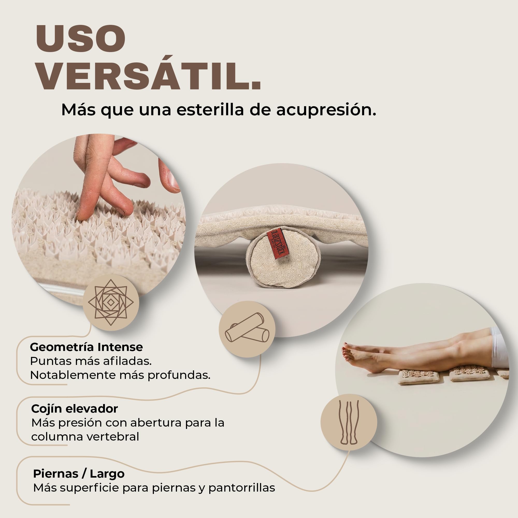 Glanzstück Berlin®: Esterilla de acupresión XXL Lounge Intense Set para todo el cuerpo, ideal para principiantes, para tensiones, dolores de cabeza, dolor de espalda, estrés