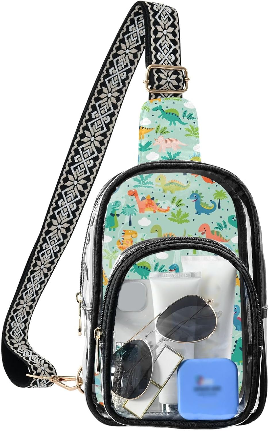 Funny Dinosaurs Clear Bag for Stadium Events, Clear Sling bag for Women image 2