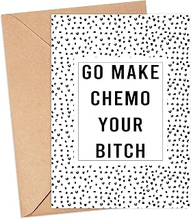 Walzzoo Chemo Get Well Funny Cancer Card Cancer Humor Chemo Care Package Chemotherapy Card Beat Cancer Card Chemo Bitch Card Empathy Cancer Treatmen, 5 x 7 inches