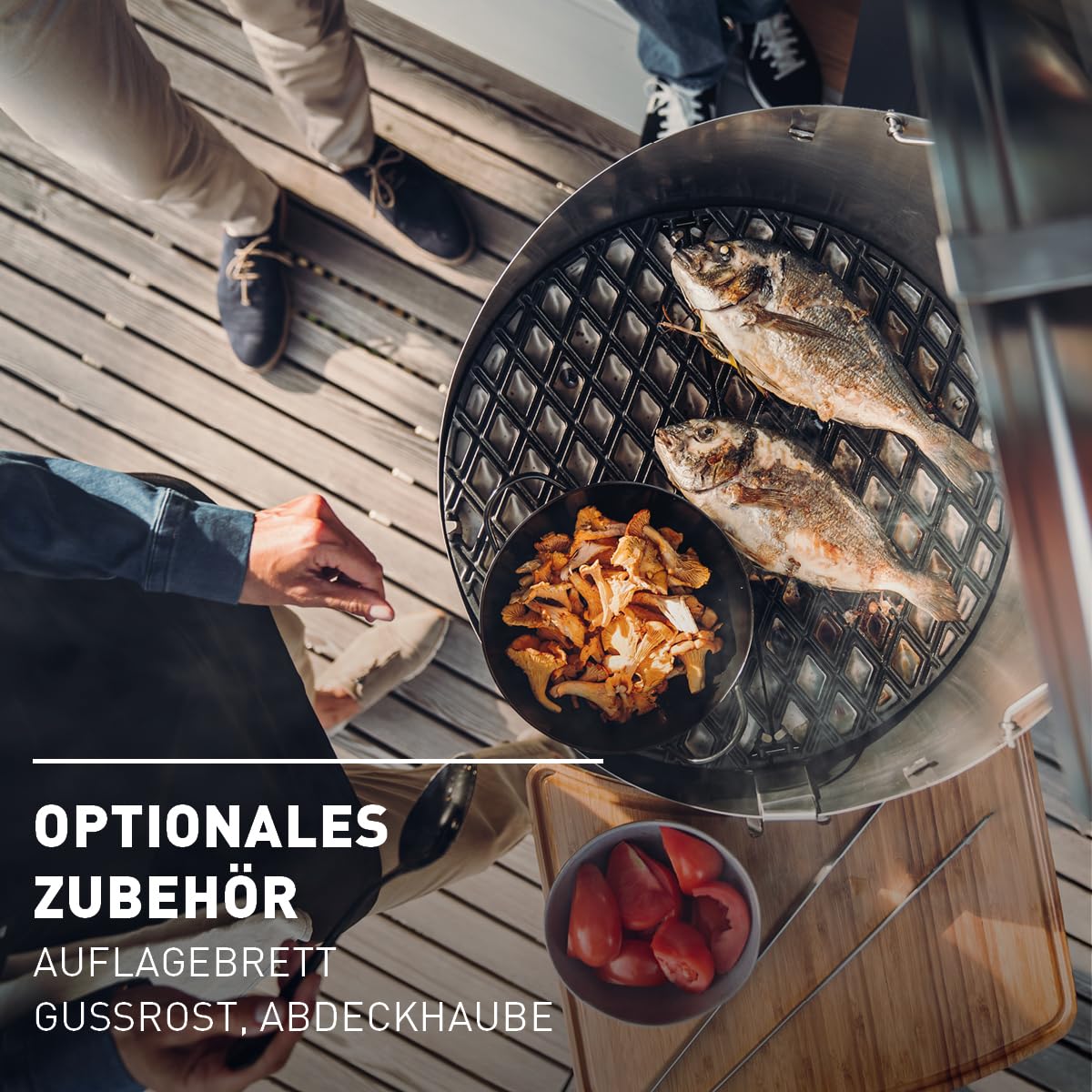 höfats - CONE Holzkohle Grill und Feuerkorb mit Deckel und Thermometer - stufenlose Regulierung der Hitze und Luftzufuhr - Grillen auf zwei Ebenen - Design-Grill aus Edelstahl