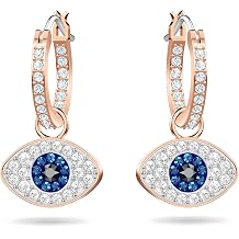 Unisex Symbolic Evil Eye Hoop Pierced Earrings, Rose-Gold Tone 5425857