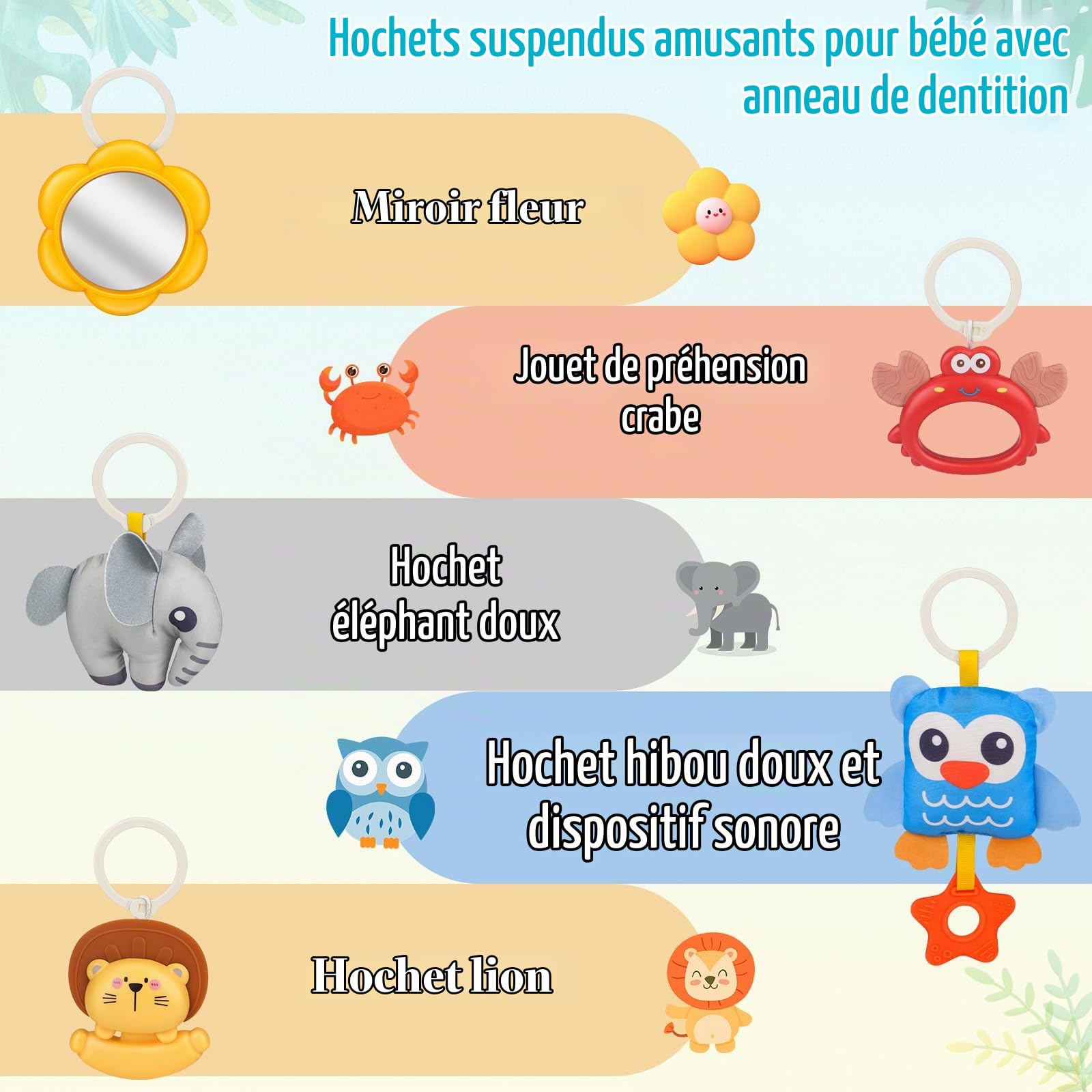 nicknack Tapis d'Éveil Bébé avec Piano Musical, Musique, Sons et Lumières | d'Arches et Jouets Sensoriels Amovibles, Tapis d'éveil et de jeux pour bébé, de jeu pour 0-3-6-12 Mois - Cadeau de Naissance